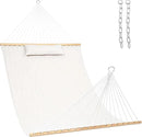 Lazy Daze 12 FT Sunbrella Quilted Double Hammock with Hardwood Spreader Bar, 450 lbs Capacity, Cream by GreenHaven Gardens
