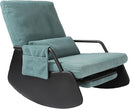 Rocking Chair for Nursery, Modern Upholstered Plush Seating Glider Recliner Chair with High Backrest and Side Pocket, Accent Armchair with Cushions for Living Room/Reading (Cyan Blue) by TinyTreasures Baby Boutique