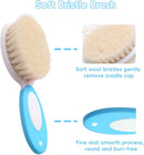 Baby Hair Brush and Comb Set, 4Pcs Baby Soft Bristles Hairbrush Cradle Cap Brush Hair Comb for Newborns Toddlers Boys Girls (Blue) by TinyTreasures Baby Boutique