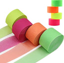400Feet Glow in The Dark Party Supplies Streamers Glow Crepe Paper Streamer UV Blacklight Fluorescent Neon Paper Streamers for Glow Party Supplies and Decorations Wedding Birthday Party Decorations by TinyTreasures Baby Boutique