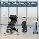 Inglesina Quid³ Stroller, Cosmic Black - Compact Reclining Travel Stroller for Baby & Toddler 0-55 lbs, One Hand fold, Car seat Compatible, Airplane Overhead, Lightweight, Foldable, XL UPF 50+ Canopy by TinyTreasures Baby Boutique