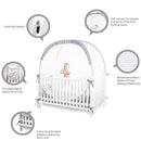 Baby Safety Crib Tent Infant Pop up Mosquito Net Nursery Bed Canopy Netting Cover - Keep Baby from Climbing Out with Hanging Diaper Storage Bag (Gray) by TinyTreasures Baby Boutique