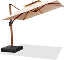 PURPLE LEAF 9ft Patio Umbrella Outdoor Square Umbrellas Large Cantilever Umbrella Windproof Offset Heavy Duty Sun Umbrellas for Garden Deck Pool Patio, Beige by GreenHaven Gardens