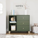 Storkcraft California 3 Drawer Combo Dresser (Olive with Driftwood) – GREENGUARD Gold Certified, Interlocking Drawer System, Pre-Installed Drawer Tracks for Easier Assembly, Spacious Cabinet by TinyTreasures Baby Boutique