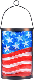 Hanging Solar Lantern Outdoor Decorative Waterproof LED Solar American Flag Lights Tabletop Lamp for Outdoor Patio Garden by GreenHaven Gardens