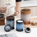 Nihow Food Storage Jar Sets: Ceramic Container with Air Tight Lid for Flour/Sugar/Rice/Coffee/Cookies/Candy - Seal Damp-proof Canister for The Kitchen - Set of 3 （Blue & Black） by CozyNest Decor