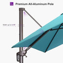 PURPLE LEAF 9 Feet Patio Umbrella Square Cantilever Umbrella Outdoor with 360° Rotation and Aluminum Offset Hanging for Pool Deck Garden Backyard, Turquoise by GreenHaven Gardens