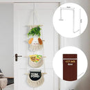 4 Tier Hanging Fruit Basket for Kitchen, Beige Boho Cotton Rope Crocheted Fruit Holder for Bathroom Bedroom, Detachable Wall Hanging Basket Shelves Over Door Organizer for Fruits Veggie Plant Decor by CozyNest Decor