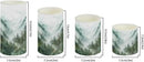 LED Flameless Candles Set Battery Operated Candles Pack of 4 with Remote Control Timer Dancing Flame Pillar Candles for Indoor Home Desktop Decoration, Mountain Tree Green by GreenHaven Gardens