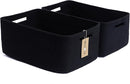 Large Storage Baskets for Shelves, Closet Organizers Bins for Clothes Blanket Towels, Baby Nursery, Toy Baskets Box, Woven Rope Baskets, 17 x 13 x 7.5”, 2 Packs Black by TinyTreasures Baby Boutique
