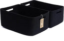 Large Storage Baskets for Shelves, Closet Organizers Bins for Clothes Blanket Towels, Baby Nursery, Toy Baskets Box, Woven Rope Baskets, 17 x 13 x 7.5”, 2 Packs Black by CozyNest Decor