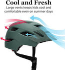 Kids Bike Helmet, Youth Toddler Boys Girls Helmets, 2 Size Adjustable for Ages 2-3-5-8-14 Years, Child Helmet with Visor and LED Light, Lightweight Multi-Sport Bicycle Scooter Cycling Helmets by TinyTreasures Baby Boutique