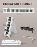 Finger Dance Folding Piano Keyboard 88 Keys, Portable Electric Keyboard with Bluetooth MIDI, Full Size Digital Piano, Wood Grain, Semi-Weighted, Touch Sensitive, with Storage Bag for Beginner by TinyTreasures Baby Boutique
