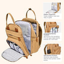 BabbleRoo Diaper Bag Backpack - Baby Essentials Travel Tote - Multi function Waterproof Diaper Bag, Travel Essentials Baby Bag with Changing Pad, Stroller Straps & Pacifier Case - Unisex, Beige by TinyTreasures Baby Boutique