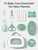 Momcozy Core Baby Kit, Baby Shower & Registry Essential Kit for Grooming&Health&Cleansing Care, Includes Nail File Kits, Nasal Aspirator, Gas Relief Tubes, Bath Brushes, Toothbrush, Comb, Storage Case by TinyTreasures Baby Boutique