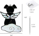 Stained Glass Angel Wings Dog Memorial Gifts for Loss of Dog Sympathy Gift Suncatcher, Rainbow Bridge Pet Passing Away Remembrance in Memory, Dog Bereavement Gifts for Loss of Pet, Black by GreenHaven Gardens