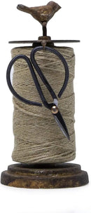 SOFFEE DESIGN Vintage Jute Twine Holder with Scissors for Garden Farmhouse Kitchen Counter Antique Twine Set Birds Rustic Black by GreenHaven Gardens