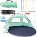 NXONE Beach Tent Sun Shade Shelter for 3/4/6 Person Person with UV Protection, Extended Floor, 3 Mesh Roll Up Windows & 8.0/8.5mm Fiberglass Rods丨Carry Bag Included by TinyTreasures Baby Boutique