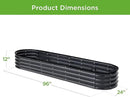 Best Choice Products 8x2x1ft Outdoor Metal Raised Garden Bed, Oval Deep Root Planter Box for Vegetables, Flowers, Herbs, and Succulents w/ 108 Gallon Capacity - Charcoal by GreenHaven Gardens