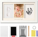 Baby Hand and Footprint Kit Keepsake Nursery Decor Picture Frame for New Mom Baby Boys Girls Shower Gifts Personalized Inkless & Clay Handprint Newborn Essentials Must Haves (White) by TinyTreasures Baby Boutique