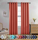 MIUCO Room Darkening Textured Grommet Thermal Insulated Blackout Curtains for Bedroom 2 Panels 52x95 Inch Long Rust by TinyTreasures Baby Boutique