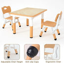 Kids Study Table and 2 Chairs Set,Height Adjustable Table and Chairs for Children and Toddlers,31.5"X23.6"Graffiti Desktop,Suitable for Daycare,Classrooms, Home by CozyNest Decor