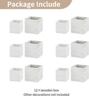 NUPTIO Wooden Box for Centerpiece Wedding: 12 Pcs Rustic Square Planter Box Farmhouse Table Fall Decor - 4×4" & 5×5" Whitewashed Small Wood Vases Flower Pots for Windowsill Home Garden by GreenHaven Gardens