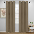 Easy-Going Blackout Curtains for Bedroom, Solid Thermal Insulated Grommet and Noise Reduction Window Drapes, Room Darkening Curtains for Living Room, 2 Panels(46x84 in, Tan) by CozyNest Decor