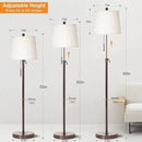 Modern Floor Lamp Adjustable Height Standing Lamp Tall Lamp with 3 Color Temperatures Floor Lamps for Living Room Bedroom Office Beige Shade Bulb Included-Brown by CozyNest Decor