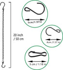 RIFNY Hanging Chain with Hooks, 10 Pieces 20 Inch Black Chain for Hanging Bird Feeders Planters Baskets Billboards Lanterns Wind Chimes Ornaments Outdoor/Indoor Use（20 inch 10pcs by GreenHaven Gardens