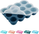 Baby Food Storage 12 x 1.5OZ Silicone Freezer Tray with Lid, Food Grade Silicone Containers for Purees & Vegetables Midnight Blue by TinyTreasures Baby Boutique