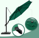 Abba Patio 10FT Vienna Offset Patio Umbrella Outdoor Cantilever Umbrella with 360° Rotation Design and Easy Tilt Adjustment UV 50+ Protection 8 Ribs for Backyard Garden Deck Pool Patio, Dark Green by GreenHaven Gardens