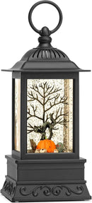Halloween Snow Globe Black Cat Lantern, Glitter Lighted Snow Globes Halloween Decorations for Home, Light Up Snowglobe Halloween Décor by CozyNest Decor
