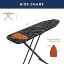 Ironing Board, Compact and Space Saver Ironing Board with Extra Thick 3 Layers Cover, Height Adjustable, Easy Storage with Smart Hanger and Heavy Duty Steel Legs, Black (13x43) by CozyNest Decor