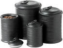 Nihow Food Storage Jar Sets: Ceramic Container with Air Tight Lid for Flour/Sugar/Rice/Coffee/Cookies/Candy - Seal Damp-proof Canister for The Kitchen Counter - Set of 4 （Matte Black） by CozyNest Decor