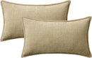 MIULEE Pack of 2 Couch Throw Pillow Covers 12x20 Inch Beige Farmhouse Decorative Pillow Covers with Stitched Edge Soft Chenille Solid Dyed Spring Pillow Covers for Sofa Bed Living Room by CozyNest Decor