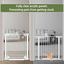 Clear Baby Safety Gate for Stairs,29"-48" Wide, 30" Tall Pressure Mounted Acrylic Pet Gate, Easy Walk Through Auto Close Child Gate for Doorways and House,29.52-47.24" by TinyTreasures Baby Boutique