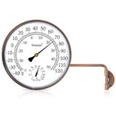 6-Inch Outdoor Thermometer for Patio. Accurate Window Thermometer for Outside Temperature, Greenhouse, Garage.Solid Brass Swivel with Humidity (6inch Thermo&Hygrometer) by GreenHaven Gardens