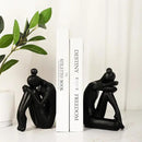 Unique Cast Iron Girl Thinker Bookends, Heavy-Duty Decorative Book Stoppers for Shelves, Creative Home and Office Desk Ornaments, 1 Pair/2 Pieces, 5.9" by CozyNest Decor
