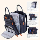 BabbleRoo Diaper Bag Backpack - Baby Essentials Travel Tote - Multi Function Waterproof Diaper Bag, Travel Essentials Baby Bag with Changing Pad, Stroller Straps & Pacifier Case - Unisex, Navy Blue by TinyTreasures Baby Boutique