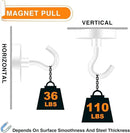 MIKEDE Strong Magnetic Hooks, 110Lbs Heavy Duty Magnetic Hooks for Cruise, Neodymium Earth Magnets with Hooks for Hanging, Super Metal Magnetic Hanger for Grill, Storage (White,10 Pack) by CozyNest Decor
