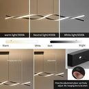 Modern Ceiling Chandelier Light, Acrylic Anti Flicker Pendant Lamp with Remote Control Dimmable 3 Color Mode & Brightness (Warm Cool Neutral Light) for Kitchen Bar Walnut 57in by CozyNest Decor