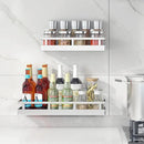 Spice Rack Organizer, SUS304 Stainless steel Wall Mount Spice Rack Storage Basket - Seasoning Container, Kitchen Spice Organizer -Kitchen Seasoning Hanging Rack - Bathroom Shelf (Silver) by CozyNest Decor