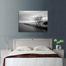 DZL Art S74981 Canvas Prints Modern Minimalist Black and White Lake Trees Landscape Wall Art Painting for Living Room Bedroom Decor Office Wall Decor Home Decoration by CozyNest Decor