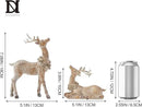 DN DECONATION 2pcs Reindeer Christmas Figurines, Tabletop Reindeer Small Christmas Decor, Brown Resin Deer Statue, Holiday Home Décor Accents for Xmas Office Living Room & Bedroom Decorations by CozyNest Decor