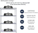 48"x24"x72" Prime Heavy Duty Chrome 4-Tier Wire Shelving NSF 3200 LBS MAX Capacity Storage Rack for Commercial, Hospital, School, Garage, and Kitchen Uses (with Wheels) by CozyNest Decor