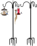 FEED GARDEN [Upgrade Version 92 Inch Three Shepherd Hooks for Outdoor,Bird Feeder Pole with 5 Prong Base, Adjustable Shepard Hooks for Hanging Plant, Solar Lanterns, Wind Chimes, 2 Pack by GreenHaven Gardens