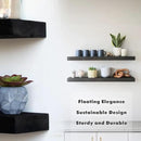 Urban Legacy Reclaimed Barnwood Planks | Floating Shelves for Wall w/Flush Mount Shelf Bracket Set Included | Set of 2 (Coffee Bean, 48" x 7" x 2" by CozyNest Decor