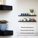 Urban Legacy Reclaimed Barnwood Planks | Floating Shelves for Wall w/Flush Mount Shelf Bracket Set Included | Set of 2 (Coffee Bean, 24"x7"x 2") by CozyNest Decor