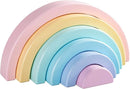 Wooden Rainbow Small Stacker, 6 Piece Rainbow Stacking Toy for Baby/Toddlers/Kids, Montessori Education Pastel Rainbow Decor, Kindergarten Teaching Aid by TinyTreasures Baby Boutique